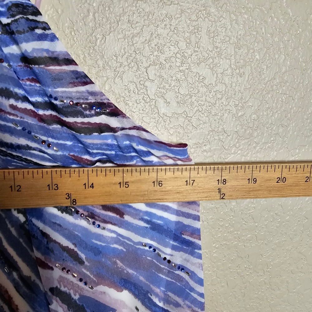 White House Black Market Blue Purple Abstract Halter Dress Rhinestone Small - Picture 10 of 10
